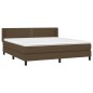 vidaXL Cama box spring con colchón tela marrón oscuro 180x200 cm vidaXL Cama box spring con colchón tela marrón oscuro 180x200 cm