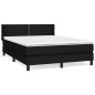 vidaXL Cama box spring con colchón tela negro 140x190 cm vidaXL Cama box spring con colchón tela negro 140x190 cm