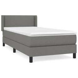 vidaXL Cama box spring con colchón tela gris oscuro 90x190 cm