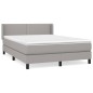 vidaXL Cama box spring con colchón tela gris claro 140x200 cm vidaXL Cama box spring con colchón tela gris claro 140x200 cm