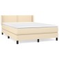 vidaXL Cama box spring con colchón tela color crema 140x200 cm vidaXL Cama box spring con colchón tela color crema 140x200 cm