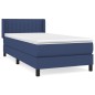 vidaXL Cama box spring con colchón tela azul 90x190 cm vidaXL Cama box spring con colchón tela azul 90x190 cm