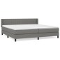 vidaXL Cama box spring con colchón tela gris oscuro 200x200 cm vidaXL Cama box spring con colchón tela gris oscuro 200x200 cm