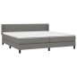 vidaXL Cama box spring con colchón tela gris oscuro 200x200 cm vidaXL Cama box spring con colchón tela gris oscuro 200x200 cm