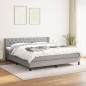 vidaXL Cama box spring con colchón tela gris claro 160x200 cm vidaXL Cama box spring con colchón tela gris claro 160x200 cm