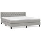vidaXL Cama box spring con colchón tela gris claro 160x200 cm vidaXL Cama box spring con colchón tela gris claro 160x200 cm