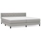 vidaXL Cama box spring con colchón tela gris claro 200x200 cm vidaXL Cama box spring con colchón tela gris claro 200x200 cm