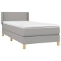 vidaXL Cama box spring con colchón tela gris claro 80x200 cm