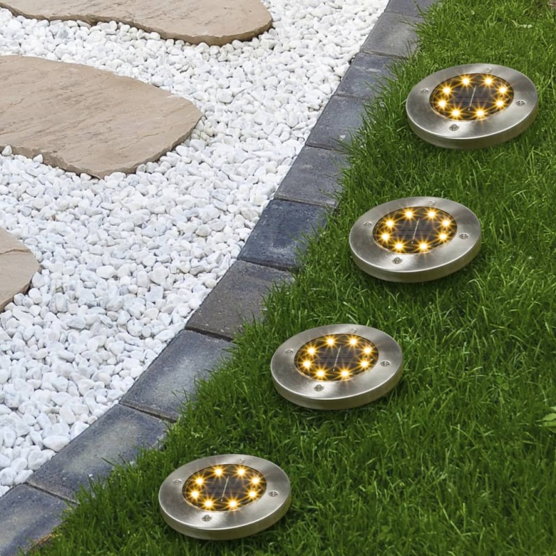 HI Juego de focos LED solares de suelo para jardín 4 unidades HI Juego de focos LED solares de suelo para jardín 4 unidades