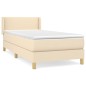 vidaXL Cama box spring con colchón tela color crema 90x190 cm vidaXL Cama box spring con colchón tela color crema 90x190 cm