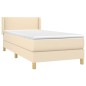 vidaXL Cama box spring con colchón tela color crema 90x190 cm vidaXL Cama box spring con colchón tela color crema 90x190 cm