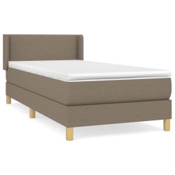 vidaXL Cama box spring con colchón tela gris taupe 90x190 cm