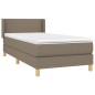 vidaXL Cama box spring con colchón tela gris taupe 90x190 cm vidaXL Cama box spring con colchón tela gris taupe 90x190 cm