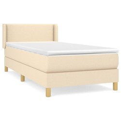 vidaXL Cama box spring con colchón tela color crema 100x200 cm