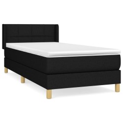 vidaXL Cama box spring con colchón tela negro 100x200 cm