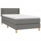 vidaXL Cama box spring con colchón tela gris oscuro 90x190 cm