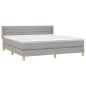 vidaXL Cama box spring con colchón tela gris claro 160x200 cm