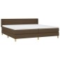 vidaXL Cama box spring con colchón tela marrón oscuro 200x200 cm vidaXL Cama box spring con colchón tela marrón oscuro 200x200 cm