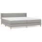 vidaXL Cama box spring con colchón tela gris claro 200x200 cm vidaXL Cama box spring con colchón tela gris claro 200x200 cm