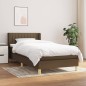 vidaXL Cama box spring con colchón tela marrón oscuro 90x190 cm vidaXL Cama box spring con colchón tela marrón oscuro 90x190 cm