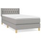 vidaXL Cama box spring con colchón tela gris claro 90x190 cm vidaXL Cama box spring con colchón tela gris claro 90x190 cm