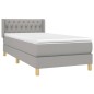 vidaXL Cama box spring con colchón tela gris claro 90x190 cm vidaXL Cama box spring con colchón tela gris claro 90x190 cm