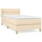 vidaXL Cama box spring con colchón tela color crema 90x200 cm vidaXL Cama box spring con colchón tela color crema 90x200 cm