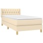 vidaXL Cama box spring con colchón tela color crema 90x200 cm vidaXL Cama box spring con colchón tela color crema 90x200 cm