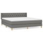 vidaXL Cama box spring con colchón tela gris oscuro 160x200 cm vidaXL Cama box spring con colchón tela gris oscuro 160x200 cm