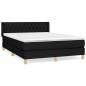 vidaXL Cama box spring con colchón tela negro 140x200 cm vidaXL Cama box spring con colchón tela negro 140x200 cm