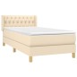 vidaXL Cama box spring con colchón tela color crema 90x190 cm vidaXL Cama box spring con colchón tela color crema 90x190 cm