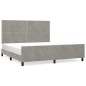 vidaXL Estructura de cama con cabecero terciopelo gris claro 180x200cm vidaXL Estructura de cama con cabecero terciopelo gris claro 180x200cm