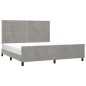vidaXL Estructura de cama con cabecero terciopelo gris claro 180x200cm vidaXL Estructura de cama con cabecero terciopelo gris claro 180x200cm
