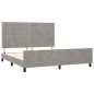 vidaXL Estructura de cama con cabecero terciopelo gris claro 180x200cm vidaXL Estructura de cama con cabecero terciopelo gris claro 180x200cm