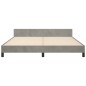 vidaXL Estructura de cama con cabecero terciopelo gris claro 180x200cm vidaXL Estructura de cama con cabecero terciopelo gris claro 180x200cm