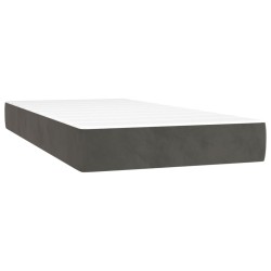 vidaXL Colchón de muelles ensacados terciopelo gris oscuro 90x190x20cm