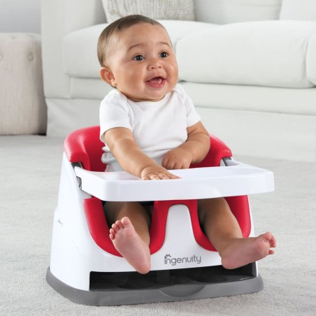 Ingenuity Asiento elevador para bebé 2 en 1 asiento rojo amapola