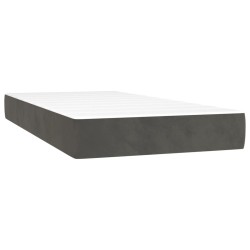 vidaXL Colchón muelles ensacados terciopelo gris oscuro 100x200x20 cm