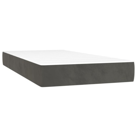 vidaXL Colchón muelles ensacados terciopelo gris oscuro 100x200x20 cm