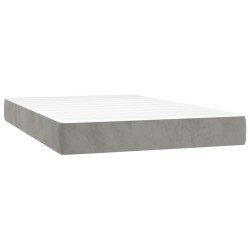 vidaXL Colchón de muelles ensacados terciopelo gris claro 120x200x20cm