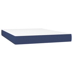 vidaXL Colchón de muelles ensacados tela azul 140x190x20 cm