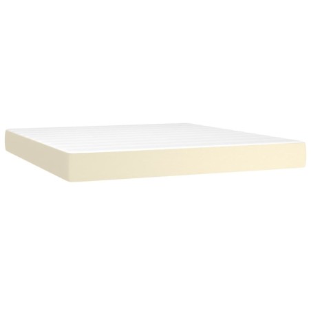 vidaXL Colchón de muelles ensacados cuero sintético crema 180x200x20cm