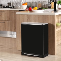 EKO Cubo de pedal E-Cube 50 L negro mate