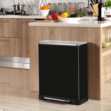EKO Cubo de pedal E-Cube 50 L negro mate