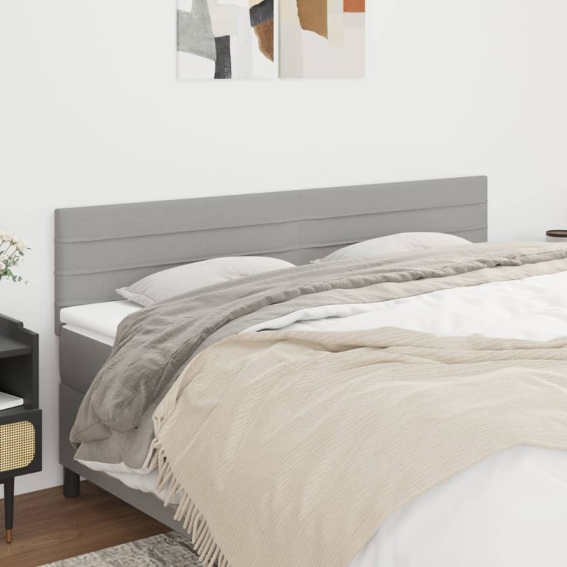vidaXL Cabeceros 2 unidades de tela gris claro 80x5x78/88 cm vidaXL Cabeceros 2 unidades de tela gris claro 80x5x78/88 cm