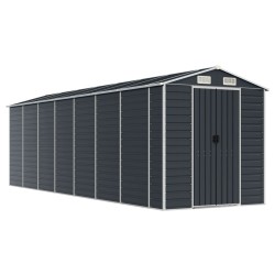 vidaXL Cobertizo de jardín acero galvanizado antracita 191x640x198 cm
