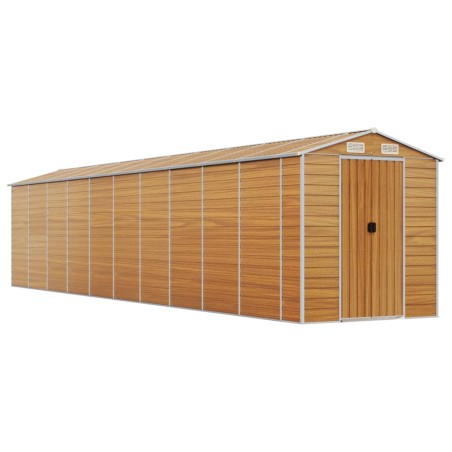 vidaXL Caseta de jardín acero galvanizado marrón claro 191x895x198 cm