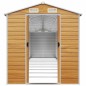 vidaXL Caseta de jardín acero galvanizado marrón claro 191x895x198 cm vidaXL Caseta de jardín acero galvanizado marrón claro 191x895x198 cm