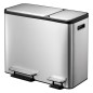 EKO Cubo de pedal EcoCasa 30+15 L plateado mate EKO Cubo de pedal EcoCasa 30+15 L plateado mate