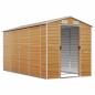vidaXL Caseta de jardín acero galvanizado marrón claro 191x385x198 cm vidaXL Caseta de jardín acero galvanizado marrón claro 191x385x198 cm